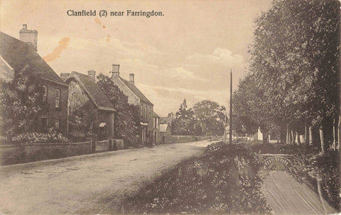 Old postcard of Clanfield in Oxfordshire