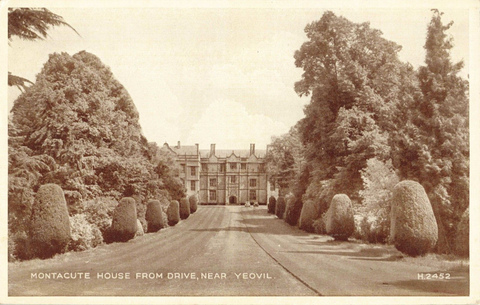 MONTACUTE HOUSE FROM DRIVE, NR YEOVIL - OLD SOMERSET POSTCARD (1545/23)