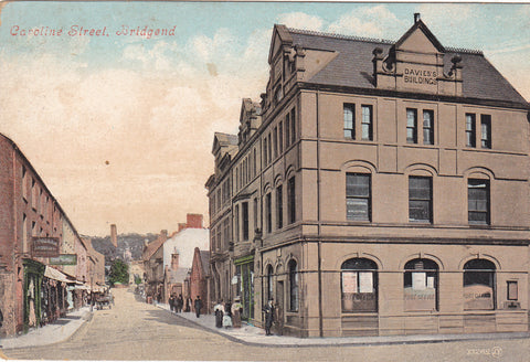1908 postcard of Caroline Street, Bridgend, Glamorgan