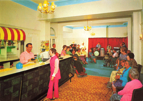 1960s/70s modern size postcard of the interior of Marlborough Hotel, St Leonards