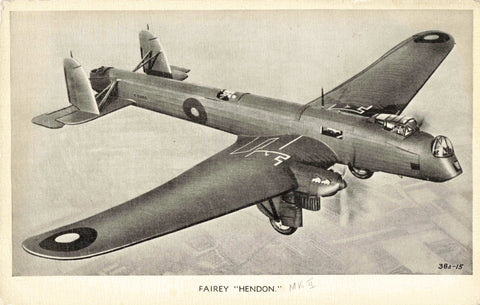 FAIREY "HENDON" AVIATION  POSTCARD (ref 5875)