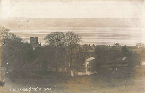 Old real photo Wirral postcard titled The Sands o'Dee, Heswall