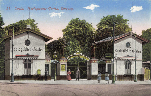 Old postcard from Cologne, Germany showing the Zoological Gardens