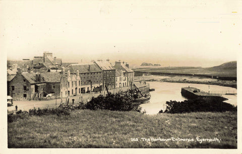 Old postcard of The Harbour Entrance, Eyemouth, Berwickshire