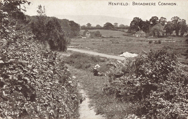 Old postcard of Broadmere Common, Henfield, Sussex
