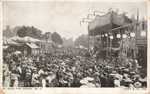 Old postcard of St Giles' Fair, Oxford