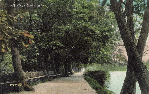 Old postcard of Coate Walk, Swindon, Wiltshire