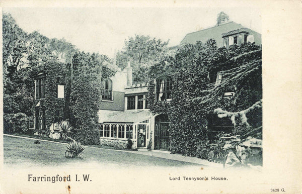Old postcard of Farringford, Lord Tennyson's House, Isle of Wight