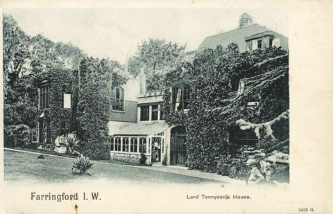 Old postcard of Farringford, Lord Tennyson's House, Isle of Wight