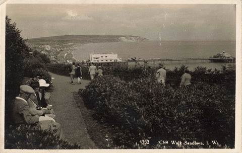 1940s postcard of Cliff Walk, Sandown, Isle of Wight