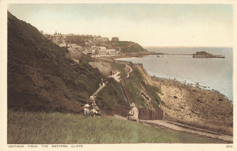 Old postcard of Ventnor from the Western Cliffs, Isle of Wight