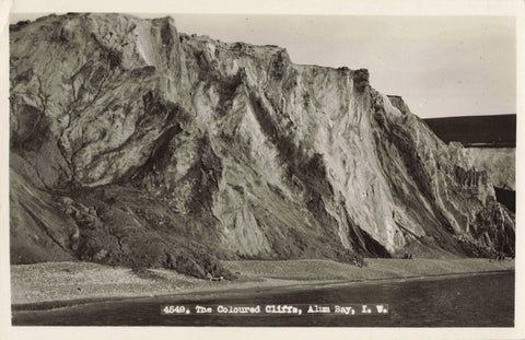 Old real photo postcard of The Coloured Cliffs, Alum Bay, Isle of Wight