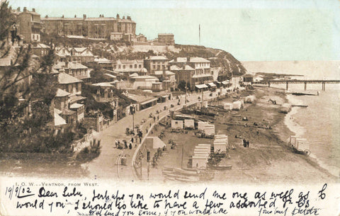Old postcard of Ventnor, postally used 1902