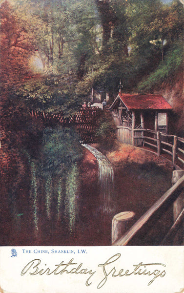 Old postcard of The Chine, Shanklin, Isle of Wight