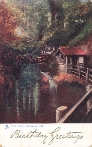 Old postcard of The Chine, Shanklin, Isle of Wight