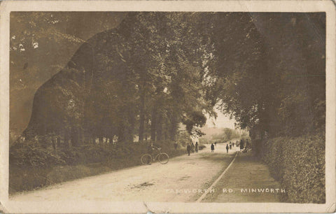 TAMWORTH ROAD, MINWORTH - OLD REAL PHOTO WARWICKSHIRE POSTCARD