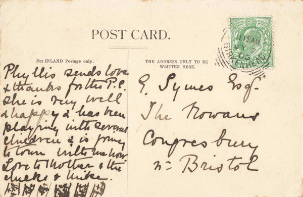 ARROWE BROOK CORNER, WIRRAL, 1905 POSTCARD - NR GREASBY (ref 6805/25)