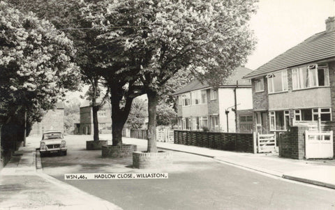Old real photo titled Hadlow Close, Willaston, Wirral - notes on back say it is Hadlow Lane