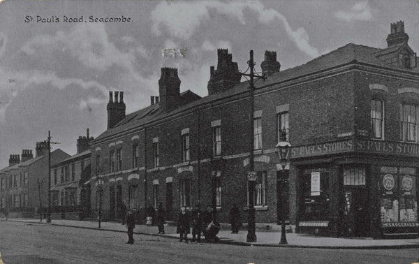 Old postcard of St Paul's Road, Seacombe, Wirral, Cheshire