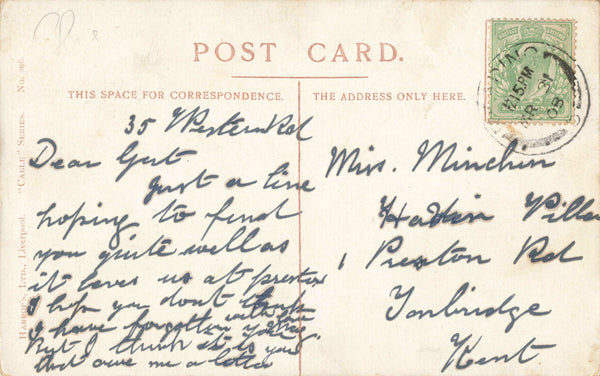HOYLAKE, KINGS GAP, SHOWS GREEN LODGE HOTEL, 1908 POSTCARD (7315/25)
