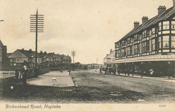 Old postcard of Birkenhead Road, Hoylake, Wirral, Cheshire
