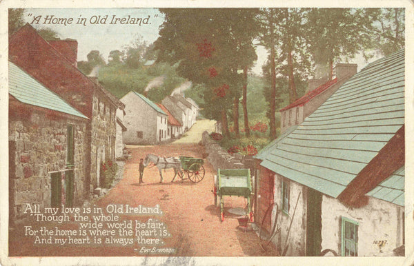 Old postcard entitled A Home in Old Ireland