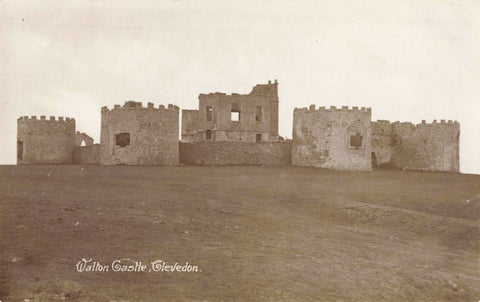 WALTON CASTLE, CLEVEDON, OLD REAL PHOTO SOMERSET POSTCARD (ref 5230/23)