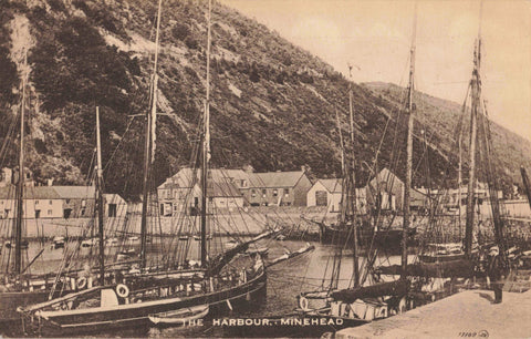 Old postcard of The Harbour, Minehead in Somerset