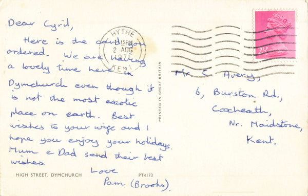 HIGH STREET, DYMCHURCH - 1971 KENT POSTCARD (ref 4700/24)