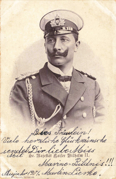 Early 1900s German postcard showing Kaiser Wilhelm II
