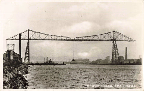 Real photo postcard of Transporter Bridge, Port Clarence, in Co Durham - links to Middlesbrough