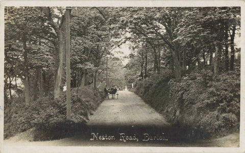 NESTON ROAD, BURTON - 1916 REAL PHOTO WIRRAL POSTCARD