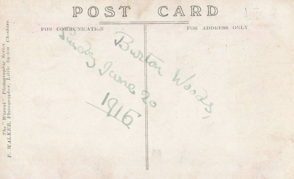 NESTON ROAD, BURTON - 1916 REAL PHOTO WIRRAL POSTCARD (ref 7147/23)