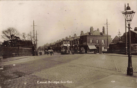 Old postcard of Canal Bridge, Gorton
