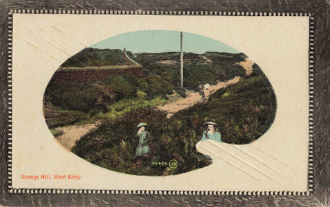 GRANGE HILL, WEST KIRBY, EARLY 1900s EMBOSSED WIRRAL POSTCARD (ref 7350/24)