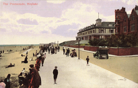 Old postcard of the Promenade, Hoylake, Wirral, posted 1914