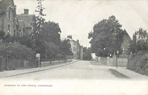 Early 1900s postcard showing Entrance to Long Street, Atherstone