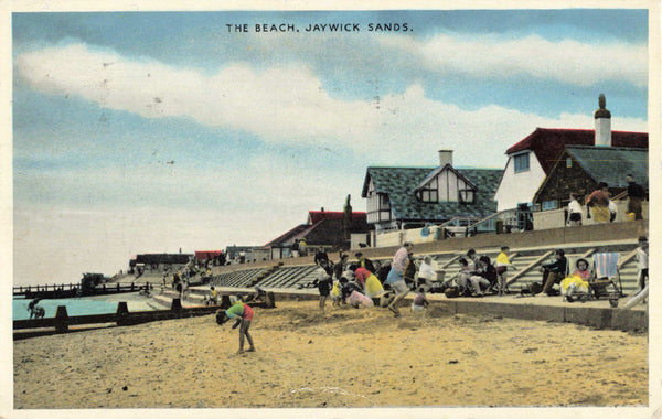 1950s postcard of The Beach, Jaywick Sands in Essex