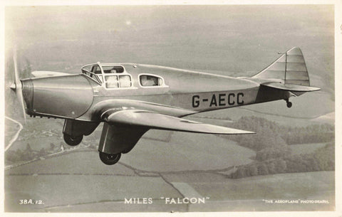 Real photo aviation postcard, Miles "Falcon"