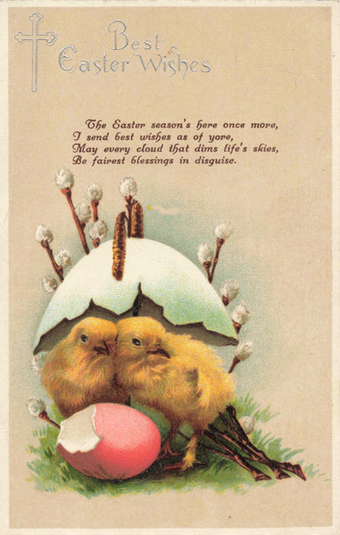 BEST EASTER WISHES - OLD POSTCARD (ref 5838/24)
