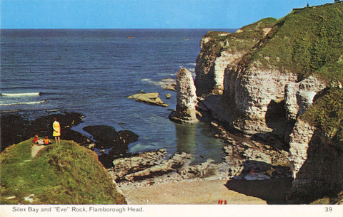 SILEX BAY & "EVE" ROCK, FLAMBOROUGH HEAD YORKSHIRE POSTCARD