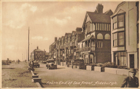 Old postcard of South End of Sea Front, Aldeburgh