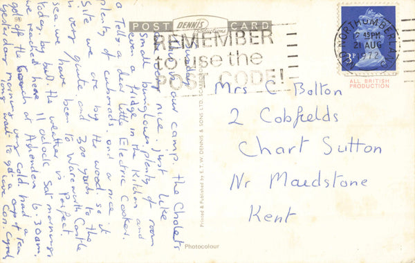 THE CHALET SITE, CRESSWELL, NORTHUMBERLAND POSTCARD (ref 5766/24)