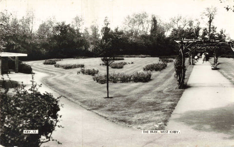 Old real photo postcard of The Park, West Kirby - in Wirral, Cheshire