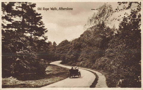 Real photo postcard of Old Rope Walk, Atherstone