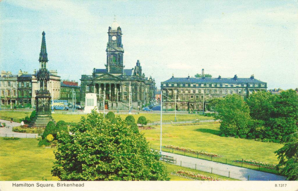 Old postcard of Hamilton Square, Birkenhead