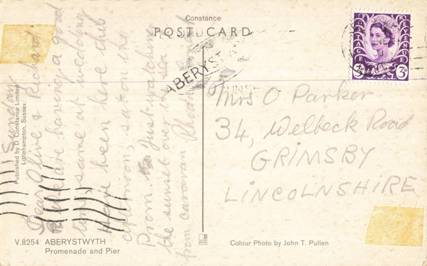 ABERYSTWYTH, PROMENADE AND PIER, 1960s POSTCARD (ref 3060/D)