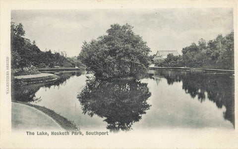 THE LAKE, HESKETH PARK, SOUTHPORT, PRE 1918 POSTCARD (ref 5777/24)