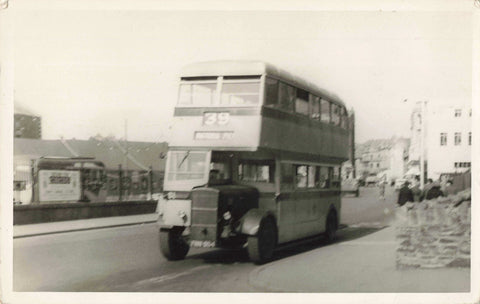 Old photograph of a double decker bus, photograph - thought to be from Merseyside 