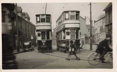 1939 PHOTOGRAPH OF TRAMS, BIRMINGHAM 